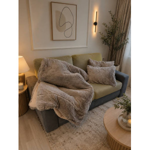 Хутряна ковдра 145х210 см Капучино. Photo 2