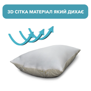 Подушка для сна с хлопка 50х70 ( с 3Д сектой которая дышит). Photo 2
